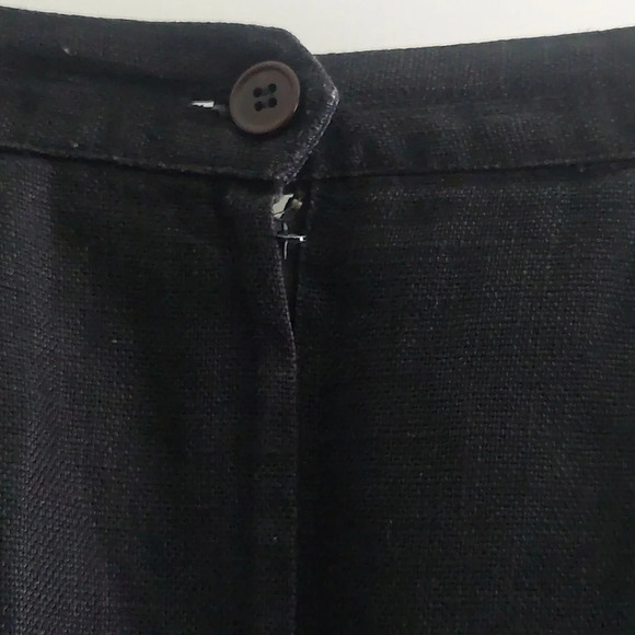 Vintage Linen Midi skirt black fully lined size 16 Slouchy pockets Axiom - Picture 6 of 8